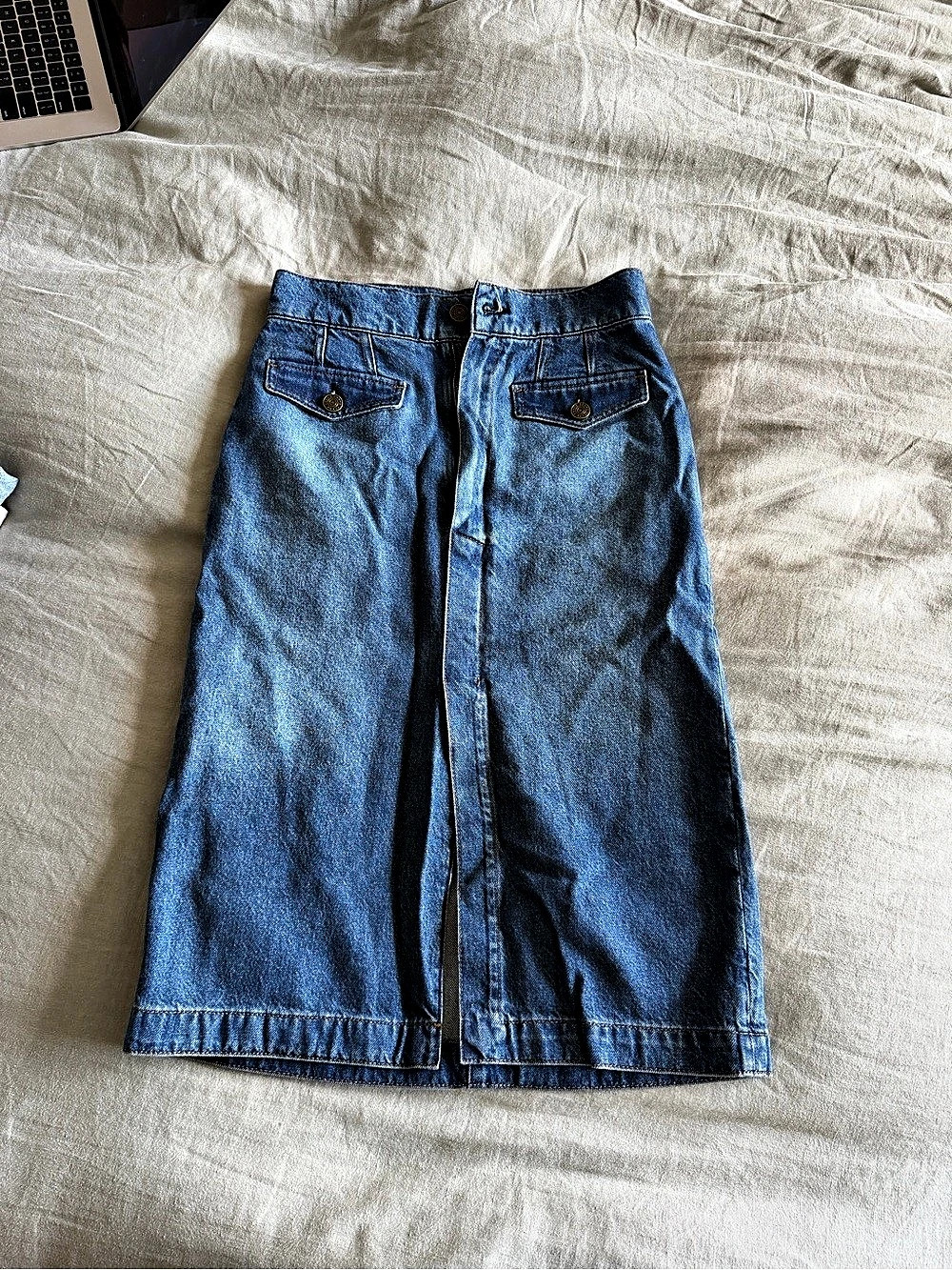 FRAME Pearl District Denim Skirt Blue